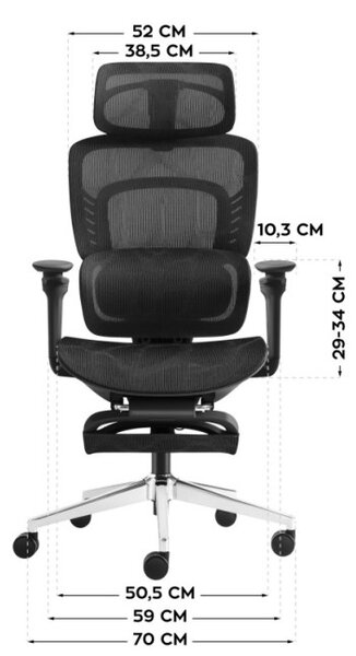 Masážní kancelářské křeslo Visioner 8.3 černé