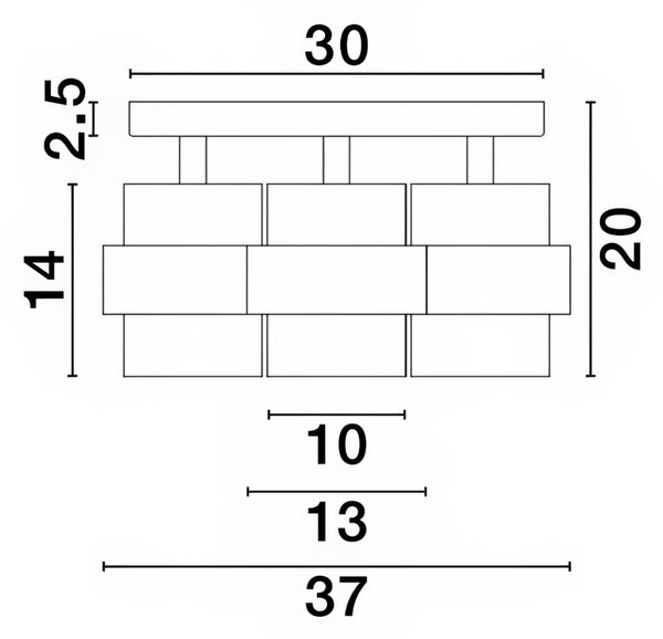 Černo-zlaté stropní světlo Nova Luce Sianna 37 cm