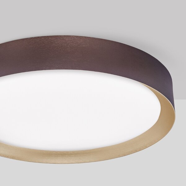 Hnědé kovové stropní LED světlo Nova Luce Luton 55 cm