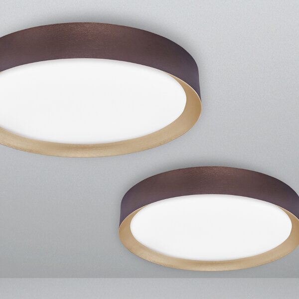 Hnědé kovové stropní LED světlo Nova Luce Luton 55 cm