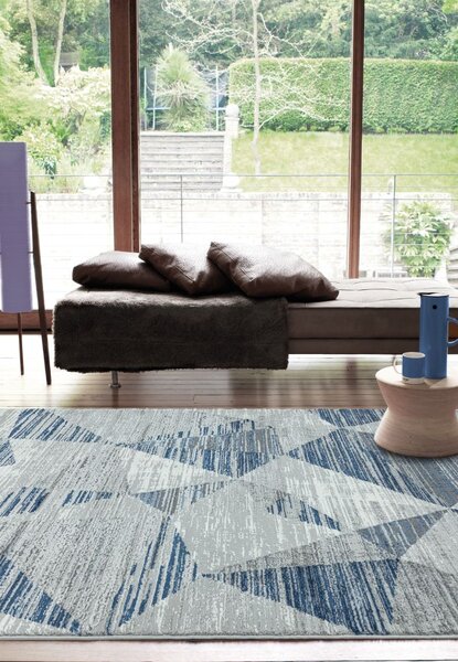 Modrý koberec Volter Block Blue Rozměry: 80x150 cm