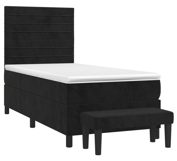 Box spring postel s matrací černá 80 x 200 cm samet 3137871