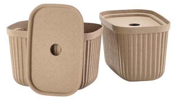 Zone Denmark Set dvou béžových papírových úložných boxů Pulp 23 x 15 cm