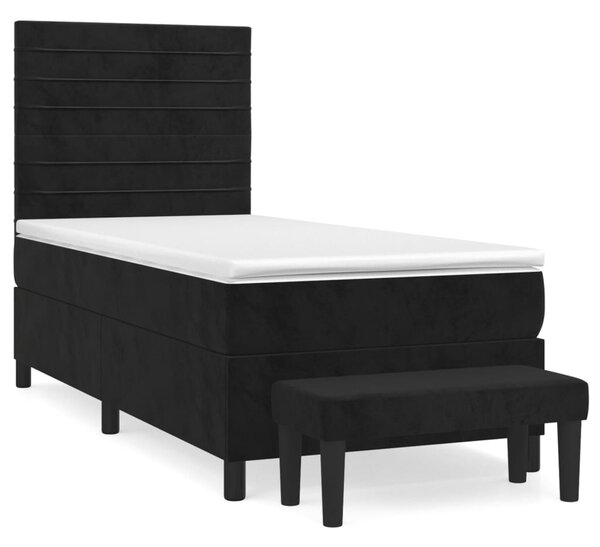 Box spring postel s matrací černá 80 x 200 cm samet 3137871