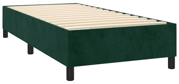 Box spring postel s matrací tmavě zelená 80 x 200 cm samet 3137872