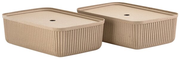 Zone Denmark Set dvou béžových papírových úložných boxů Pulp 48 x 32 cm