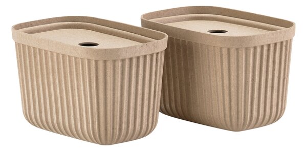 Zone Denmark Set dvou béžových papírových úložných boxů Pulp 23 x 15 cm