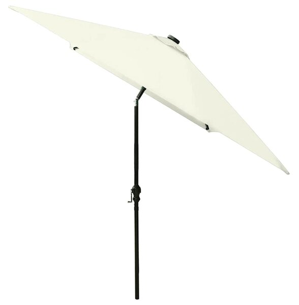 Zahradní slunečník s LED a ocelovou tyčí pískový 2 x 3 m 313787