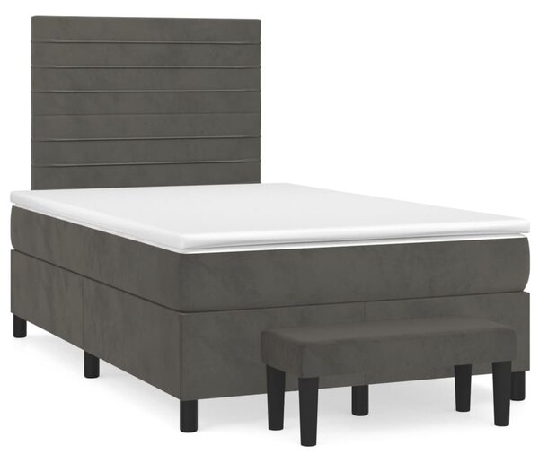 Box spring postel s matrací tmavě šedá 120 x 200 cm samet 3137894