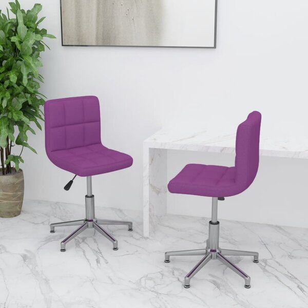 Otočné jídelní židle 2 ks fialové umělá kůže