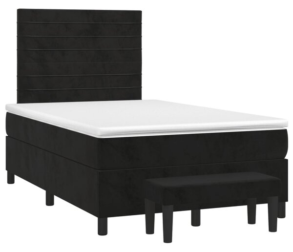 Box spring postel s matrací černá 120 x 200 cm samet 3137895