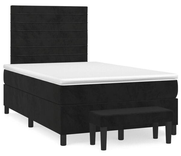 Box spring postel s matrací černá 120 x 200 cm samet 3137895
