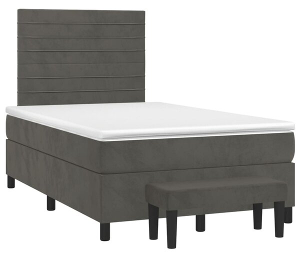 Box spring postel s matrací tmavě šedá 120 x 200 cm samet 3137894