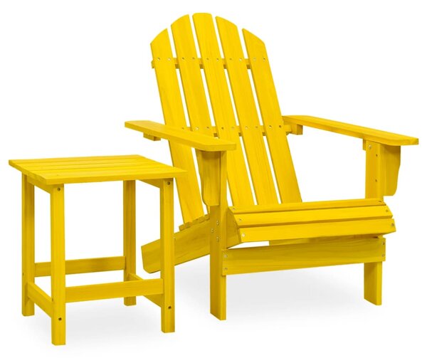 Zahradní židle Adirondack se stolkem masivní jedle žlutá
