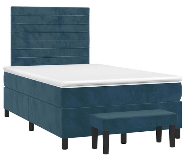 Box spring postel s matrací tmavě modrá 120 x 200 cm samet 3137897