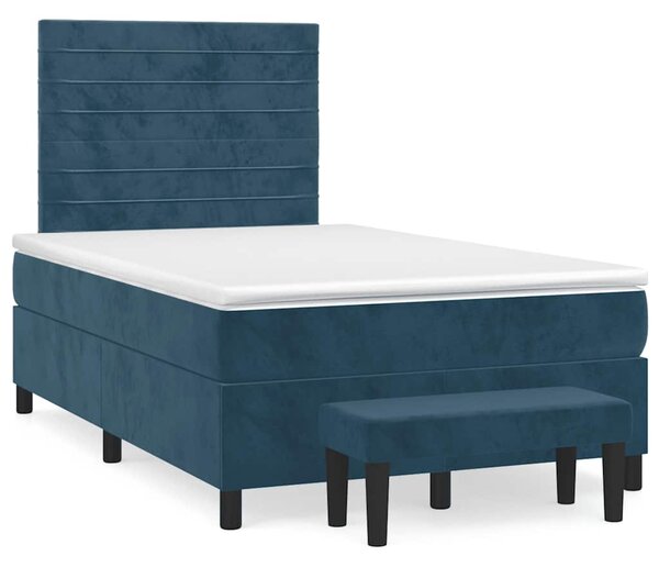 Box spring postel s matrací tmavě modrá 120 x 200 cm samet 3137897