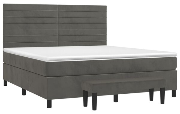 Box spring postel s matrací tmavě šedá 160x200 cm samet 3137912