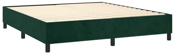 Box spring postel s matrací tmavě zelená 160x200 cm samet 3137914