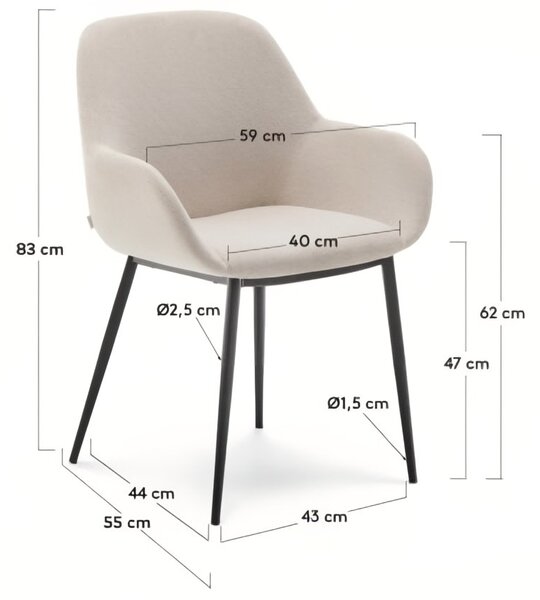 Béžová jídelní židle Kave Home Konna