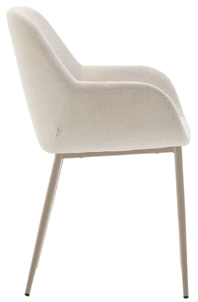 Béžová jídelní židle Kave Home Konna s šedou podnoží