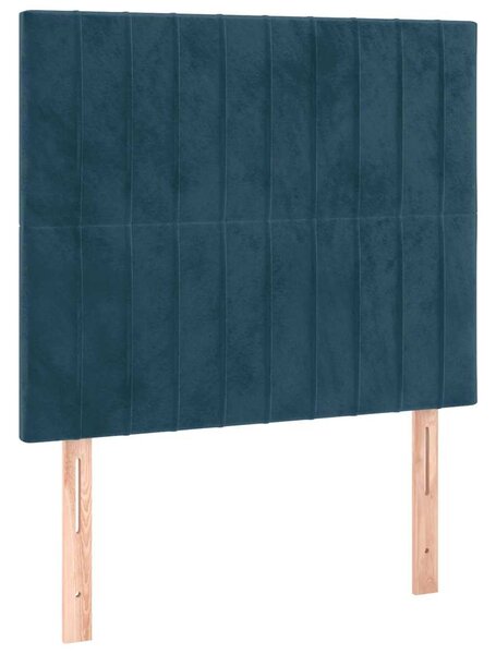 Box spring postel s matrací tmavě modrá 90x190 cm samet 3137939