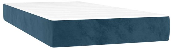 Box spring postel s matrací tmavě modrá 90x190 cm samet 3137939