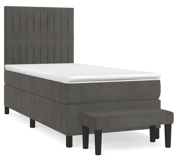 Box spring postel s matrací tmavě šedá 80 x 200 cm samet 3137930