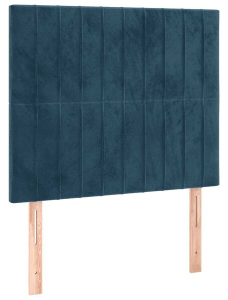 Box spring postel s matrací tmavě modrá 90x200 cm samet 3137945