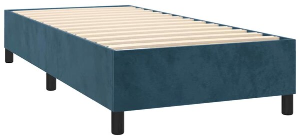 Box spring postel s matrací tmavě modrá 90x200 cm samet 3137945