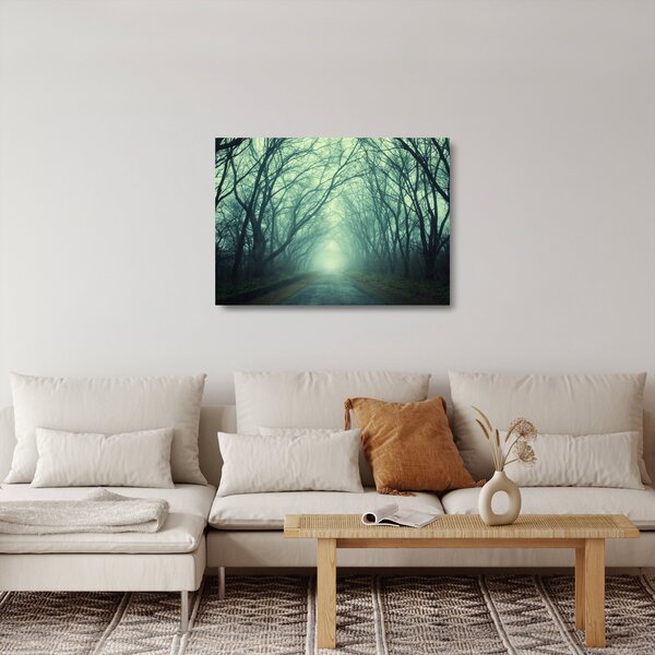 Skleněný obraz - Cesta s alejí stromů (70x50 cm)
