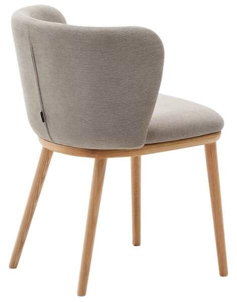 Kave Home Světle hnědá jídelní židle Ciselia s dřevěnou podnoží