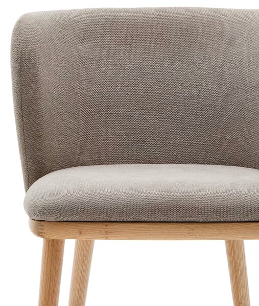 Kave Home Světle hnědá jídelní židle Ciselia s dřevěnou podnoží