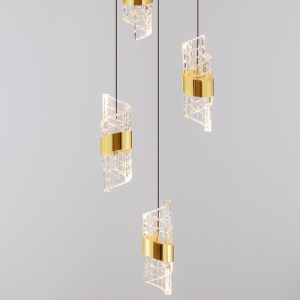 Černo-zlaté závěsné LED světlo Nova Luce Seneca 30 cm