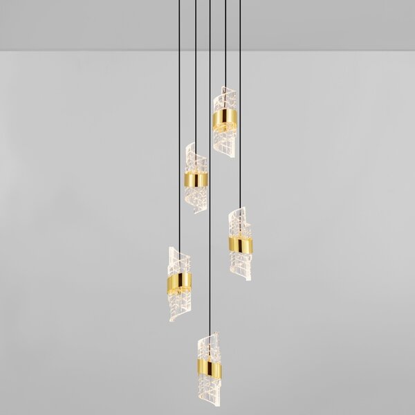 Černo-zlaté závěsné LED světlo Nova Luce Seneca 30 cm