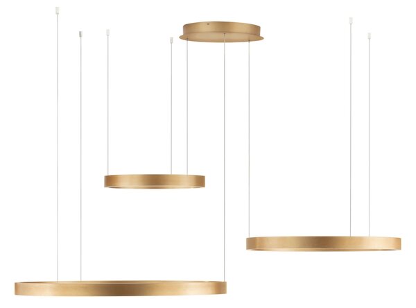 Zlaté kovové závěsné LED světlo Nova Luce Elowen 148 cm