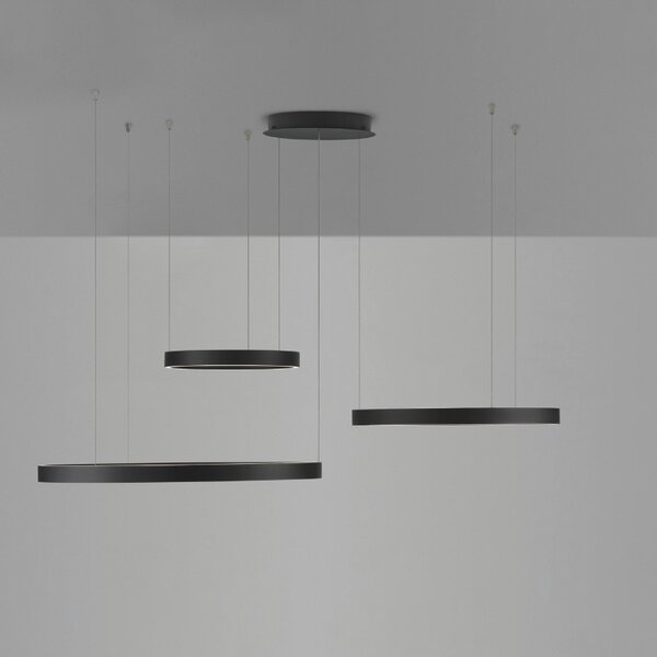 Černé kovové závěsné LED světlo Nova Luce Elowen 148 cm