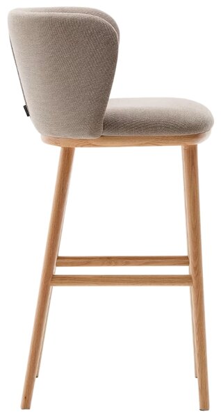 Kave Home Světle hnědá barová židle Ciselia 75 cm s dřevěnou podnoží