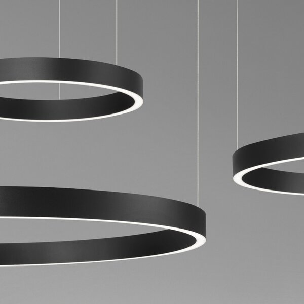 Černé kovové závěsné LED světlo Nova Luce Elowen 148 cm