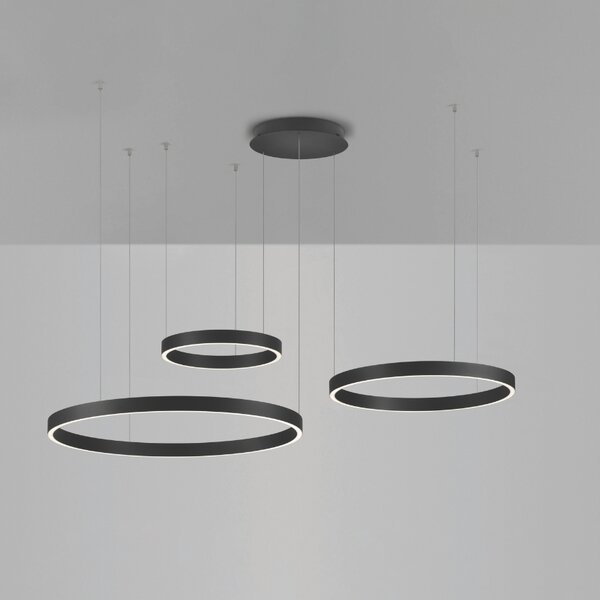 Černé kovové závěsné LED světlo Nova Luce Elowen 148 cm
