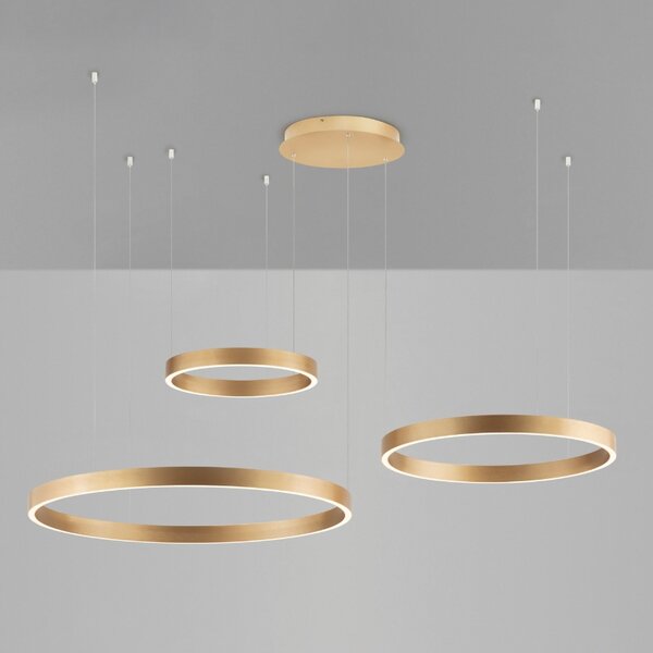 Zlaté kovové závěsné LED světlo Nova Luce Elowen 148 cm
