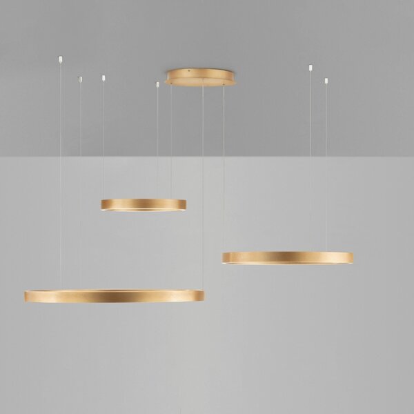 Zlaté kovové závěsné LED světlo Nova Luce Elowen 148 cm