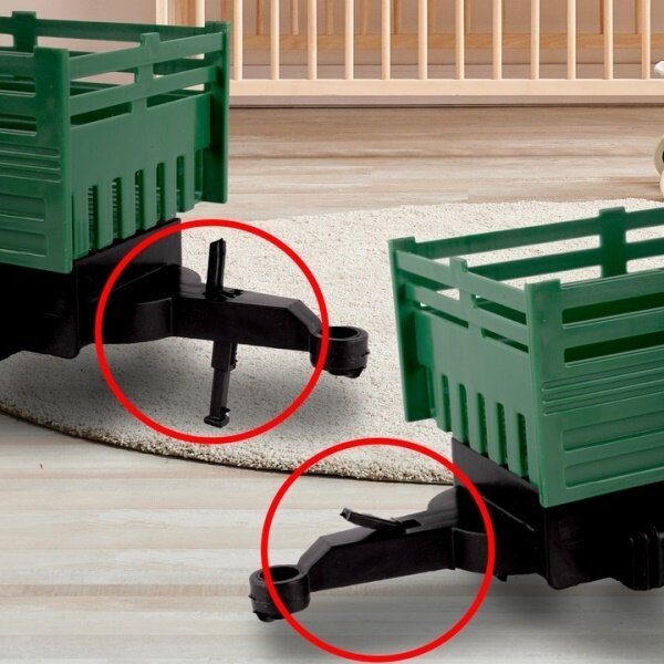 TRAKTOR FARMÁŘSKÝ 47cm S ODNÍMATELNÝM PŘÍVĚSEM + FIGURKA FARMÁŘE