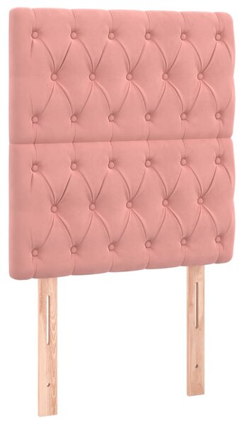 Box spring postel s matrací růžová 80 x 200 cm samet 3137994