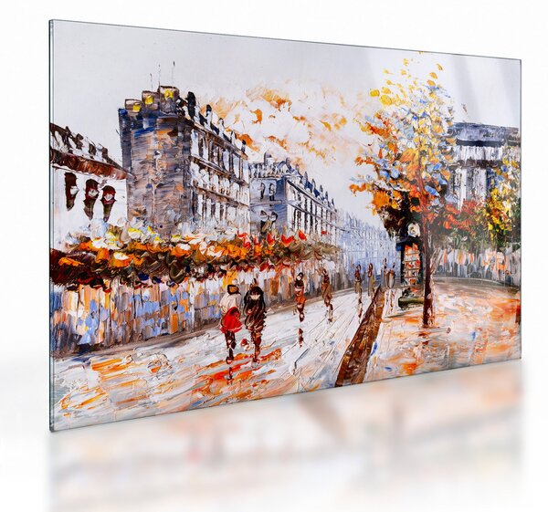 Skleněný obraz - Život ve městě (70x50 cm)