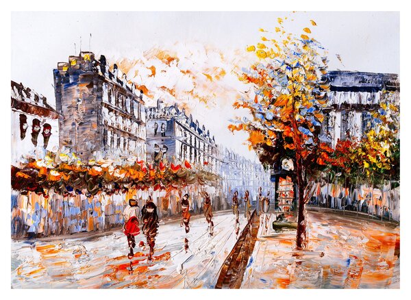 Skleněný obraz - Život ve městě (70x50 cm)