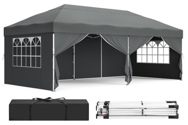 Zahradní párty stan GCT204GZ01 tmavě šedý 3x6 m
