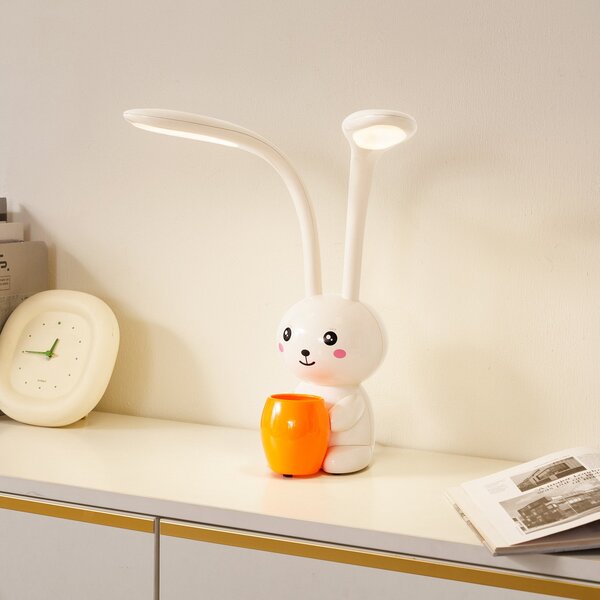 Stolní lampa Lindby, Haas, stmívatelné, Béžová, Dětský pokoj, Plast, Young lifestyle