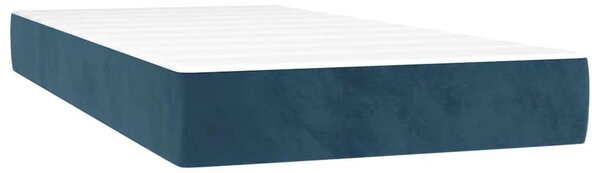 Box spring postel s matrací tmavě modrá 90x190 cm samet 3138059