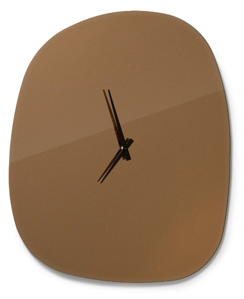 -25 % Dny MOMENTI– By-Boo Hnědé skleněné nástěnné hodiny Amber 60 x 50 cm