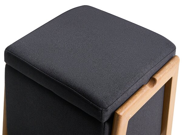 Úložný puf EDLAND Tkanina 45 cm Černá